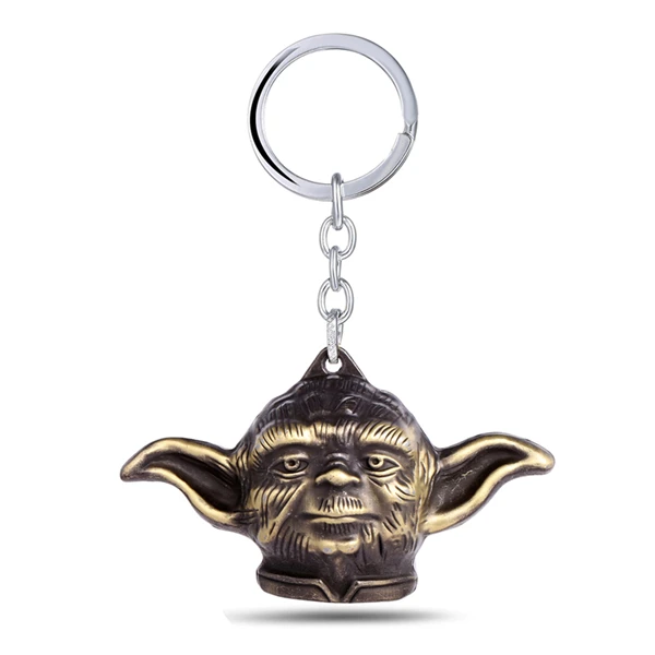 J Store Звездные войны Рыцарь Джедай Мастер Йода фигура сплав подвеска брелок бронзовый Брелок Талисман держатель сувенир ювелирные изделия - Цвет: bronze