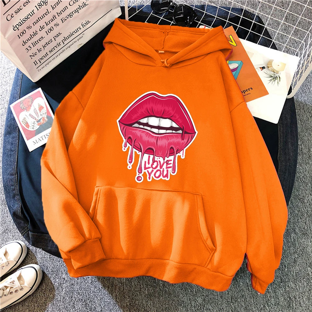 

Свитшот женский с принтом Love You, модная повседневная Флисовая теплая толстовка в стиле хип-хоп, осень 2021