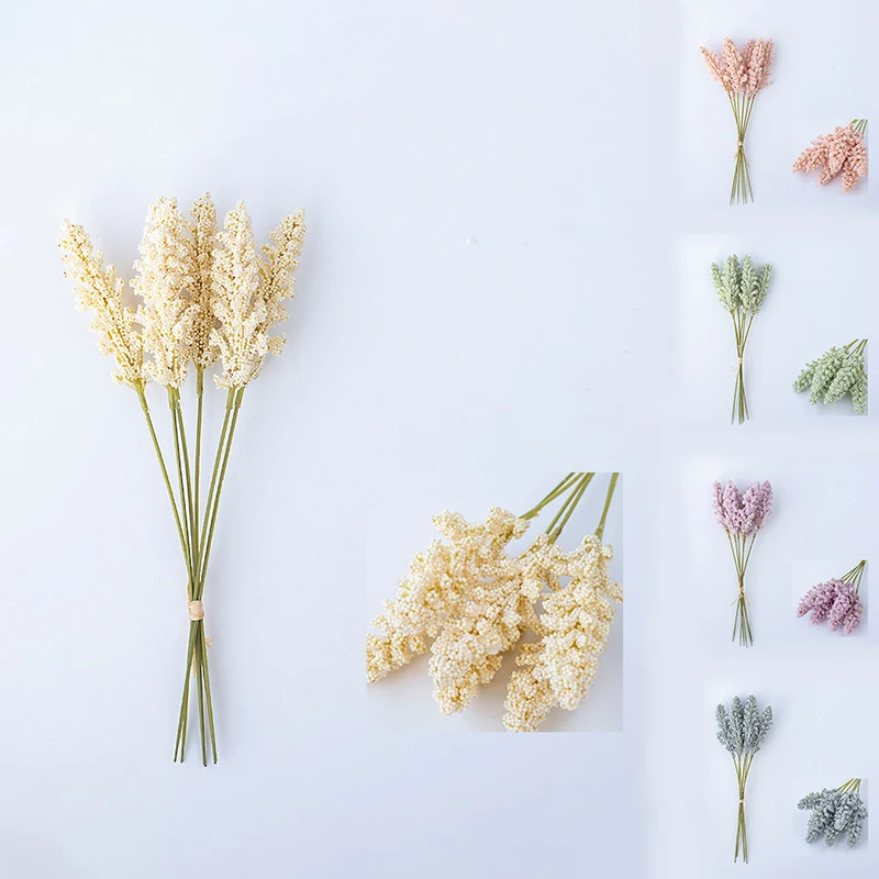 

Lavender Artificial Flower Plants Wall Decoration Bouquet Material Manual DIY for Party Wedding Home Desktop Decor Wholesale