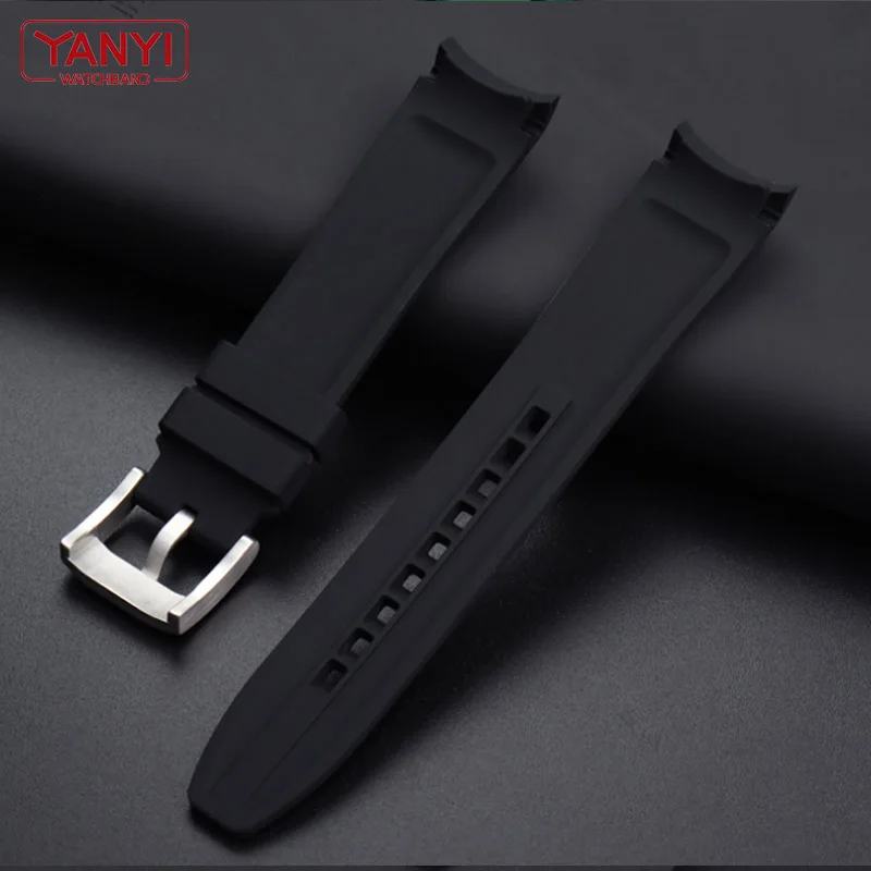 High-quality Rubber watchband 18mm 20mm 22mm bracelet for omega moonswatch seiko rolex tudor watch band curved end watch strap