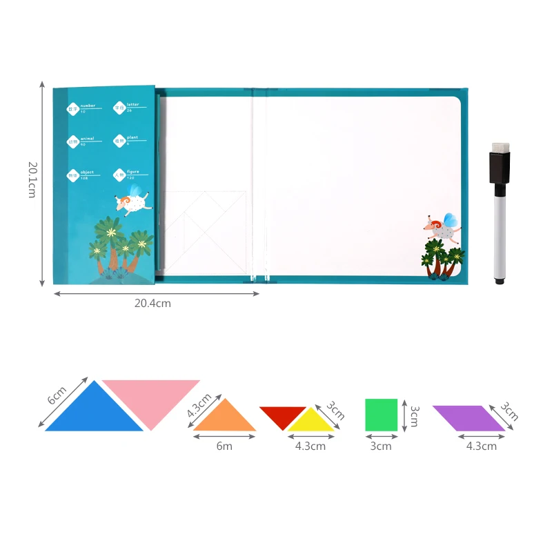 Магнитные 3D головоломки Монтессори игра с животными танграмма пазл доска