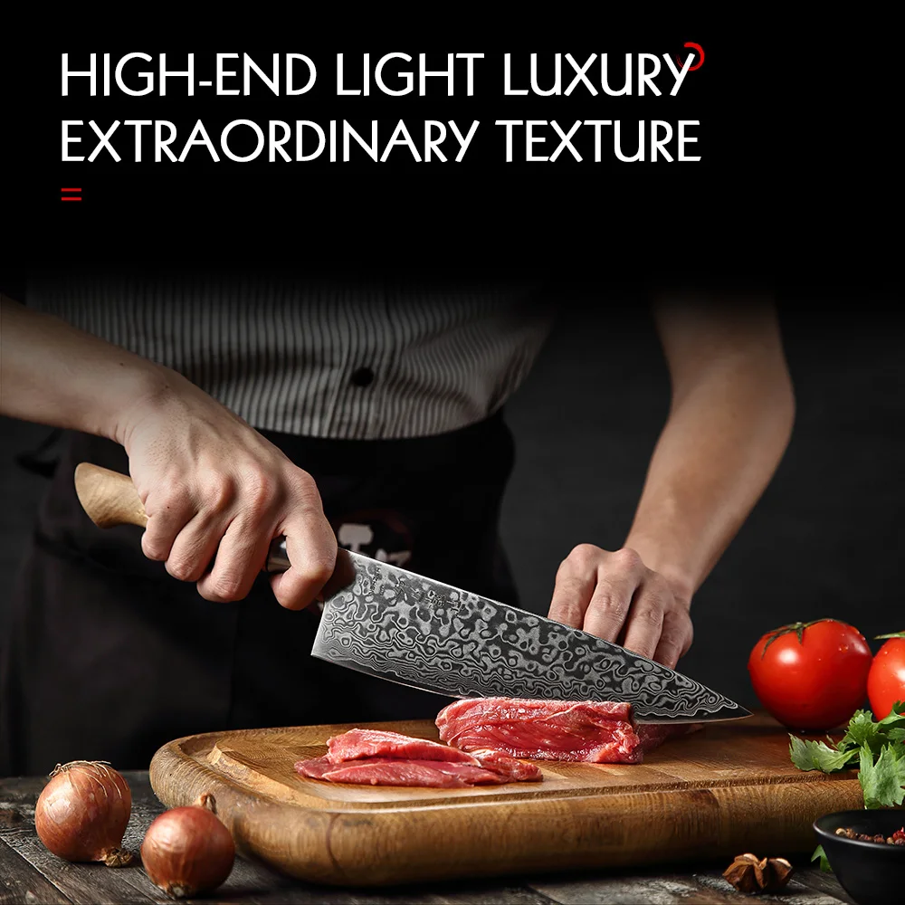 

HEZHEN 2PC Kitchen Knife Set Chef Utility 67 Layers Damascus Steel Durable Sharp Cook Tools Professional Knives
