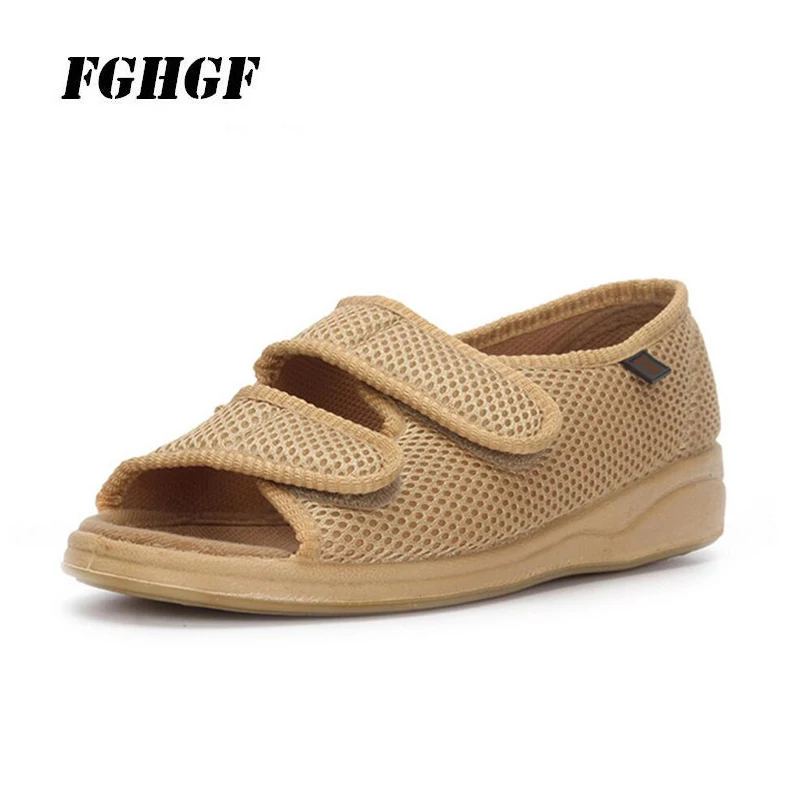 

Diabetes widened shoes for the elderly Adjustable size shoes with thumb valgus deformity after fat and swelling of feet