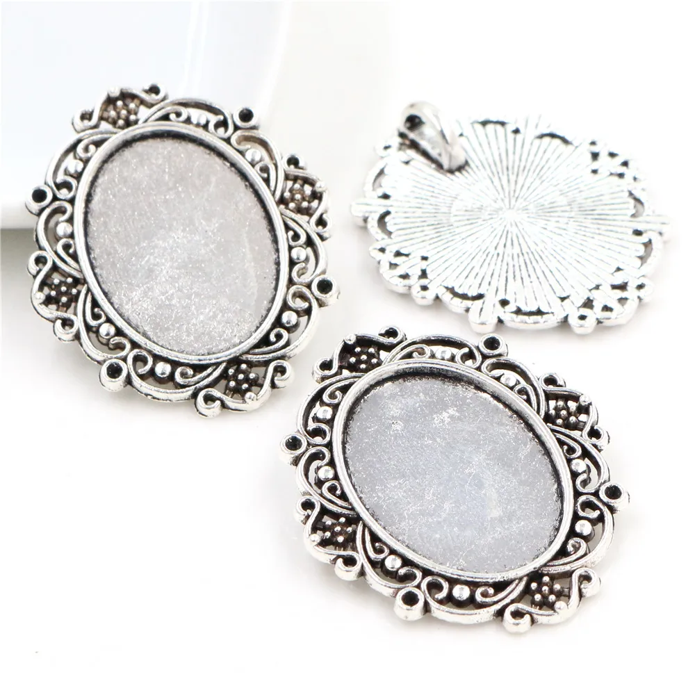 4 шт./лот, подходит для 18x25 мм, внутренний размер, 3 цвета, с покрытием в виде цветов, камея, кабошон, Базовая установка, подвески, ожерелье, фурнитура - Цвет: C120
