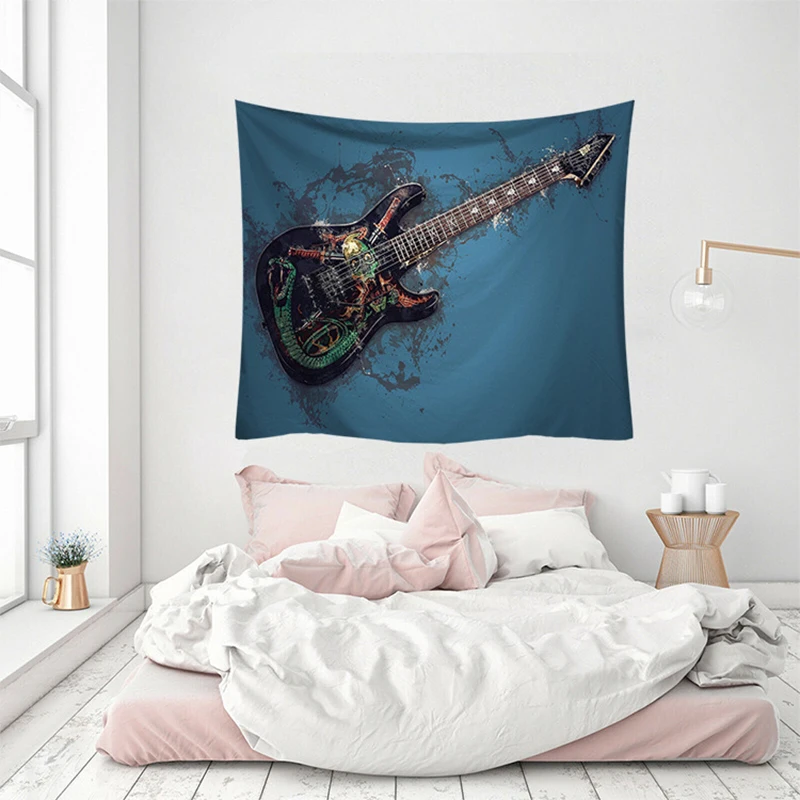 music tapestry headphone guitar printing wall carpet new arrival blanket home decor | Дом и сад