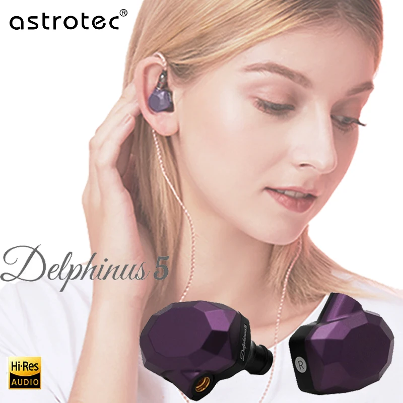 

Astrotec Delphinus 5AB In Ear Monitors Earphones Professional HIfi Mmcx Earphone Noise Reduction Metal Earbuds Replaceable Cable