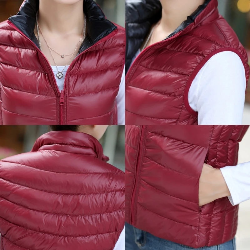 2020 Новый пуховый жилет Для Женщин Легкая зимняя куртка пуховик женщин без