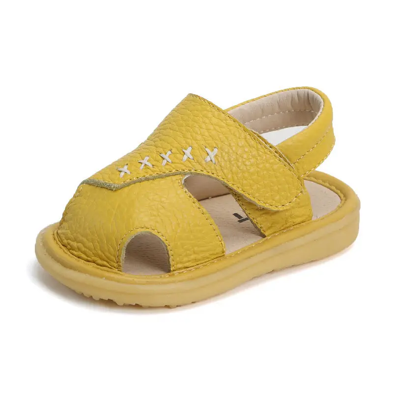 

Cowhide Babys Sandals 2021 Summer Girls Leather Shoes Childrens 1-3 Years Old Soft-soled Toddler Shoes