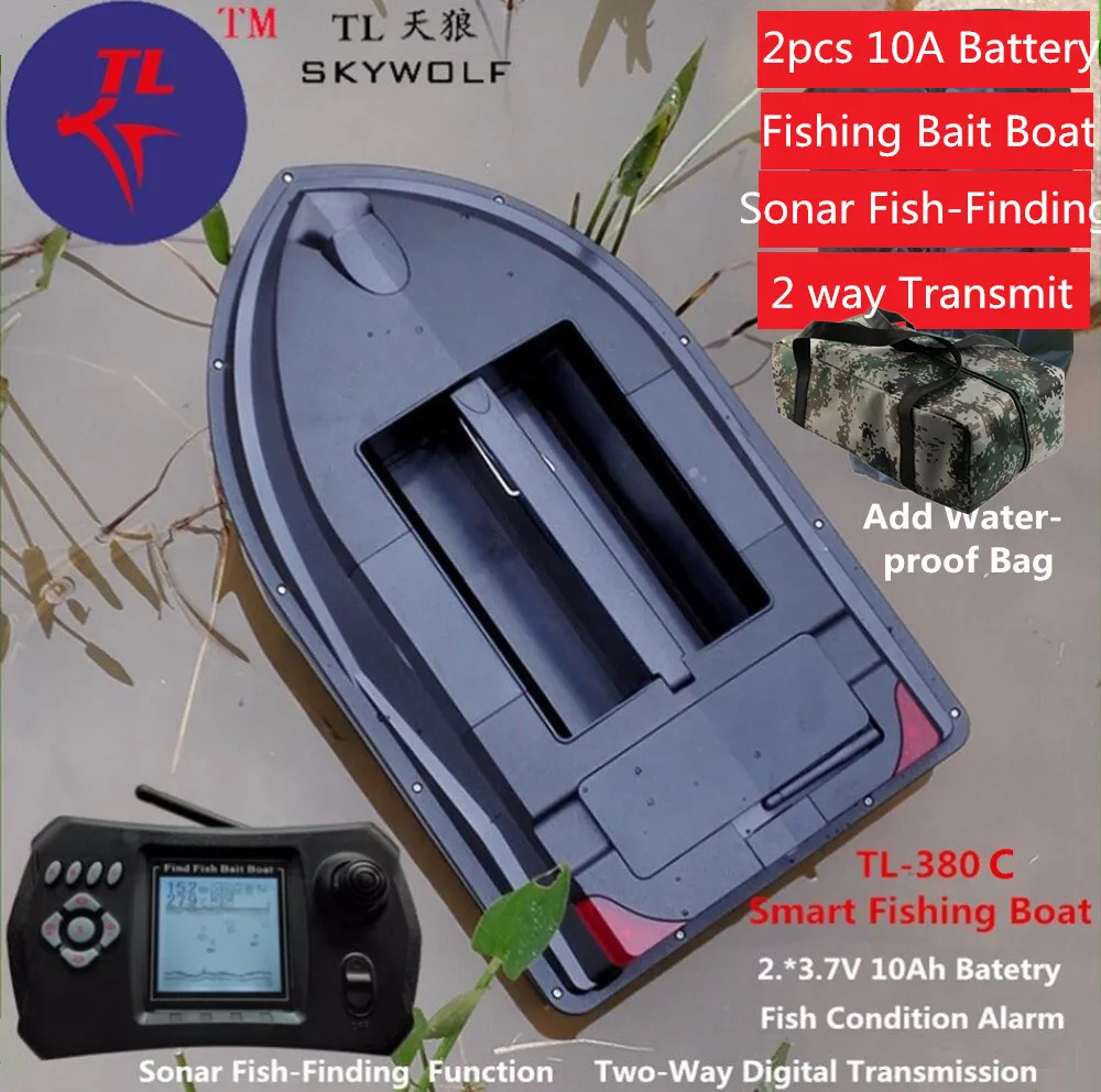 

Sonar Fish Finder Bait Boat TL-380C Feeding Fish Condition Alarm Remote Control Carp Fishing Bait Boat With 2pcs 10A Battery Toy