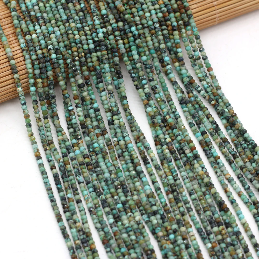 

2021Best-selling Natural Stone Semi-precious Stones Round African Pine Faceted Bead Making DIY Necklace Bracelet Size 3x2mm Gift
