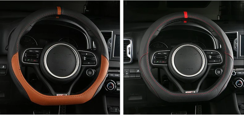 D Кольцо кожаный чехол рулевого колеса автомобиля чехол для Kia Sportage Optima K5 для Audi TT для Volkswagen VW Golf 7 Mk7 GTI