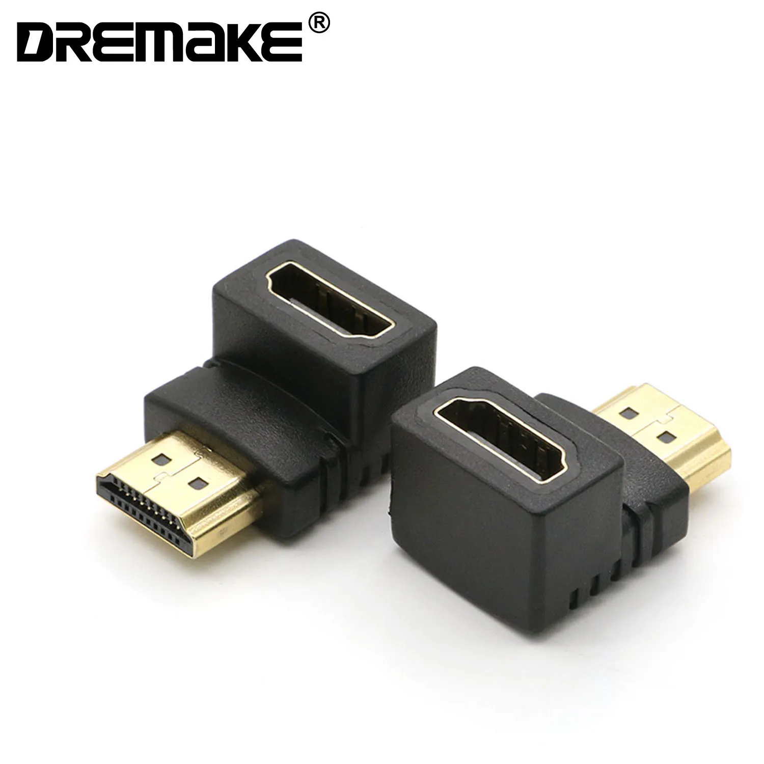 2 шт Джек совместимому с HDMI 90 градусов угловой переходник Совместимость M F