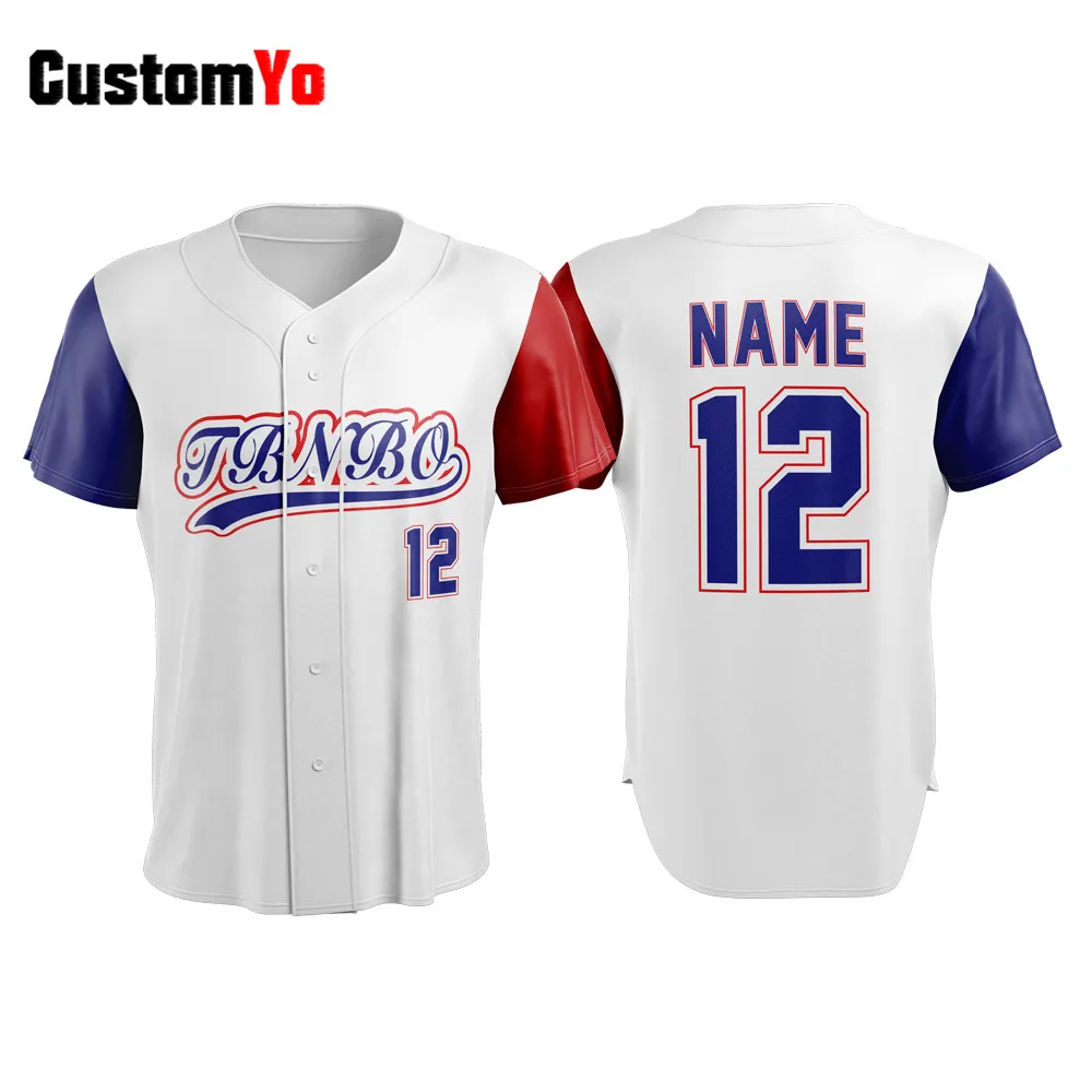 100% полиэстер бейсбольная Джерси на заказ Молодежная рубашка мужская темно синяя