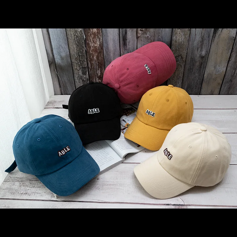 New Simple Appliqu Letter Cap Outdoor Leisure Baseball Caps Adjustable Hip Hop Hat 100%cotton Women Man Hats