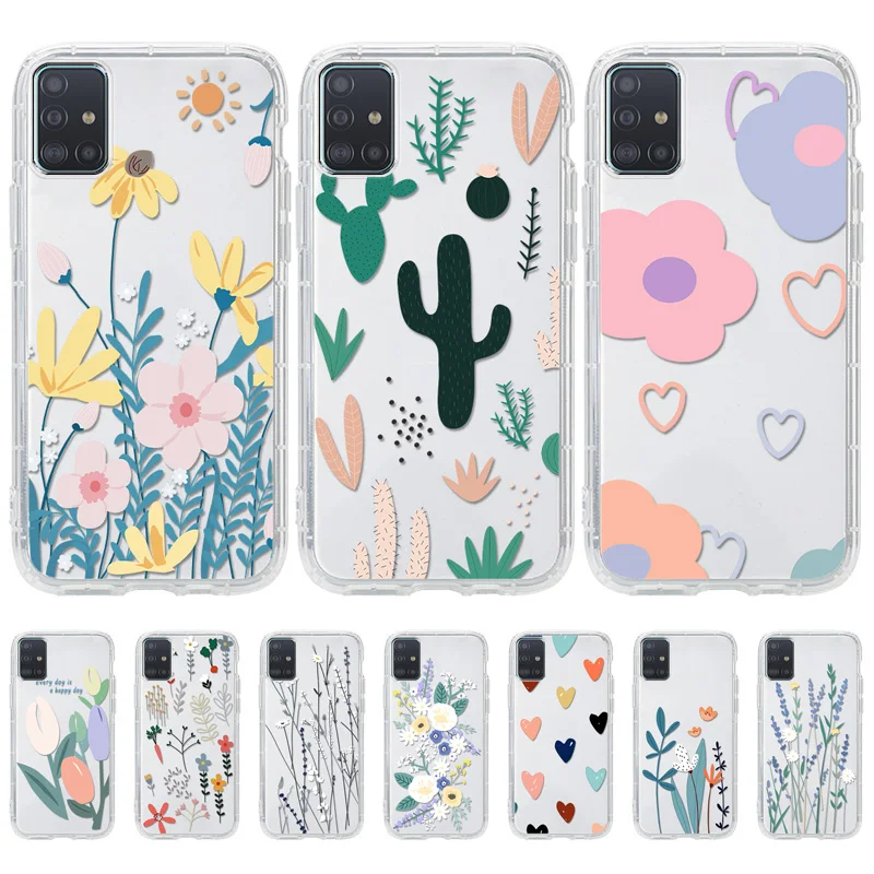 

Case For Samsung A51 Cases Cute Carcasa On Samsung Galaxy A51 A52 A50 A40 A50S A30S A516 A41 A42 M51 4G 5G Transparent Soft Case