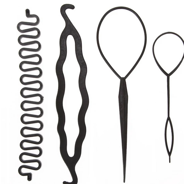 Хит 4 шт./компл. волшебные волосы плетение набор для завивки заколка волос