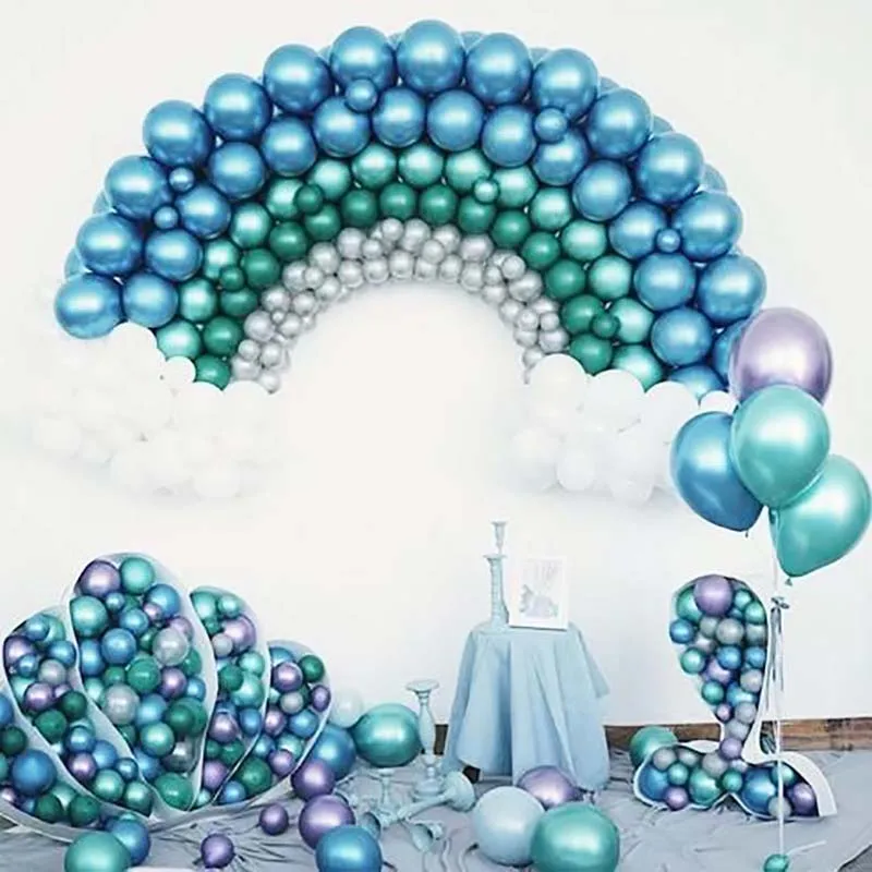 

20/40/60/80pcs 5inch Chrome Metallic Latex Balloons Glossy Metal Pearl Helium Globos Wedding Birthday Party Decorations Ballon