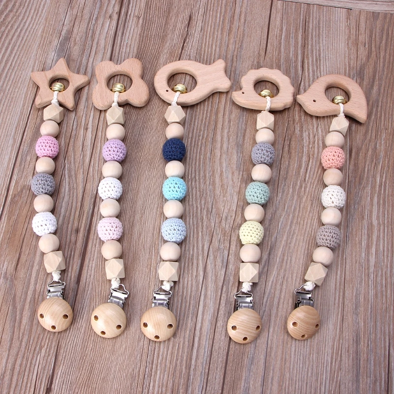 

Child Animal Clip Rattles Baby Beech Wood Teether Shower Gift Bed Hanging Toys Q1FE