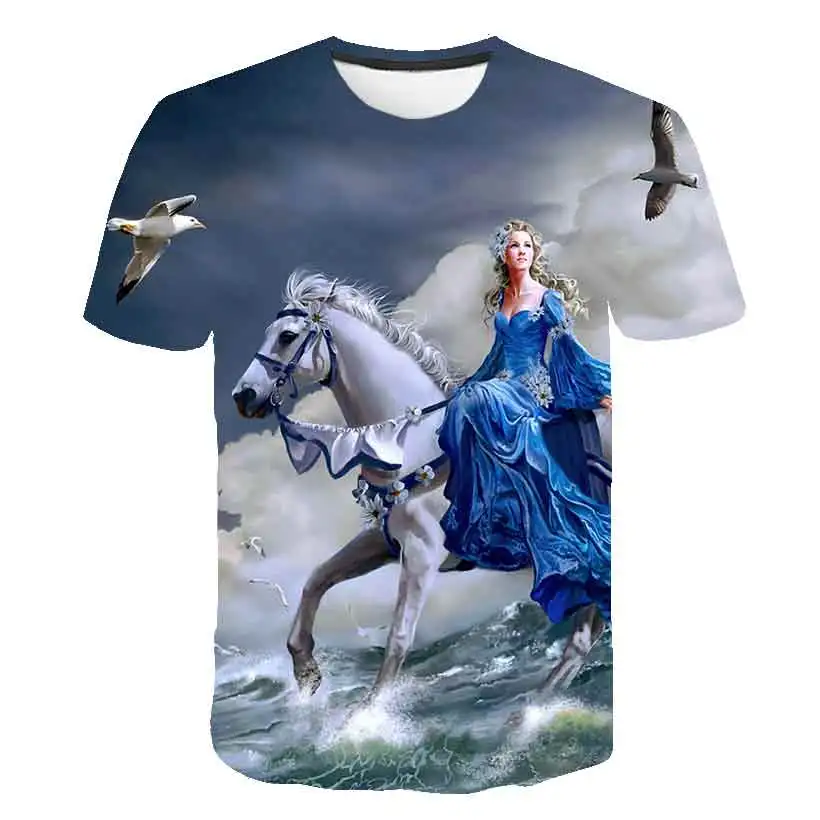 

2020 3D Anime T-Shirt man funny Boys Girl Tops Children Clothing Cartoon horse Harajuku Kids Clothes joker Streetwear