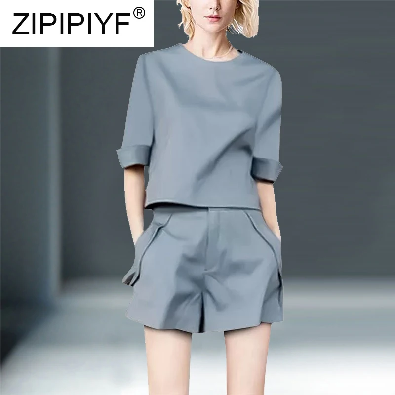 

Short Two Piece Set Women Outfits Set Long Sleeve Hooded Pullovers Top Loose Shorts 2 Piece Set Women Tracksuits c107