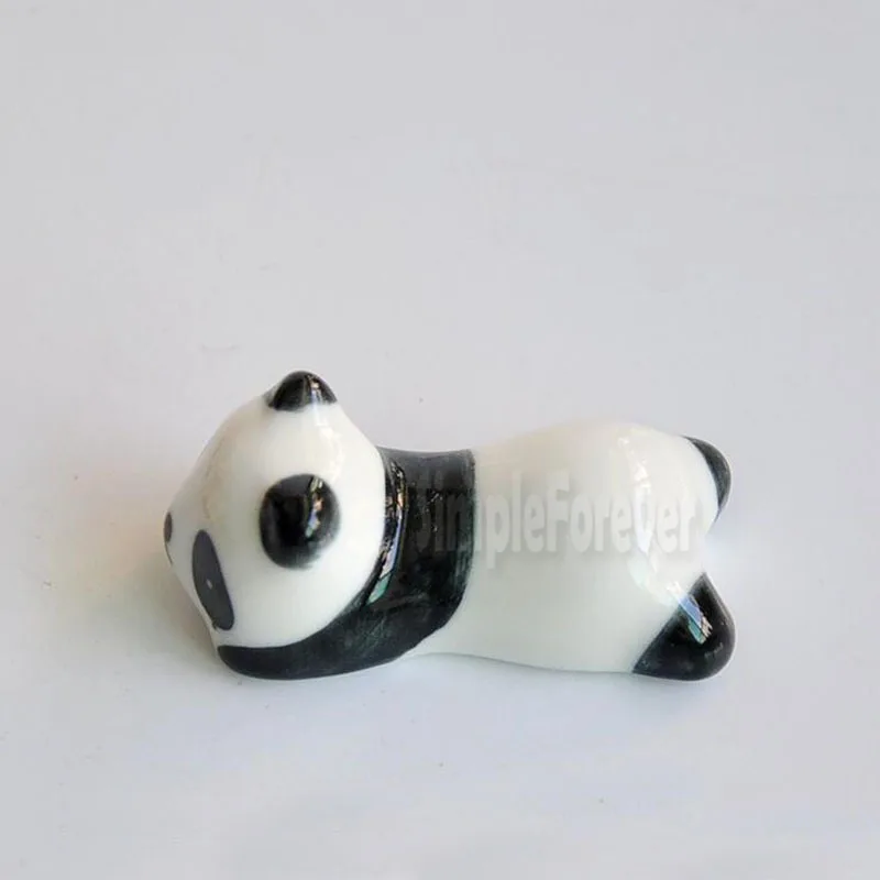 

100pcs/lot Ceramic Panda Chopsticks Stand Holder Porcelain Spoon Fork Knife Rest Rack Restaurant Table Desk Decor