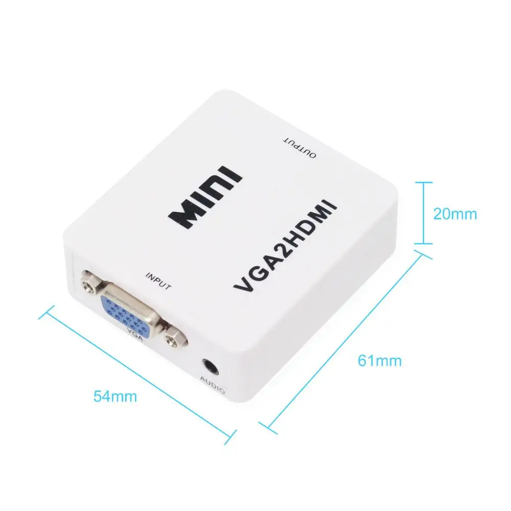 1080P VGA в HDMI разъем адаптера VGA2HDMI мини видео коробка конвертер с аудио выход для ПК