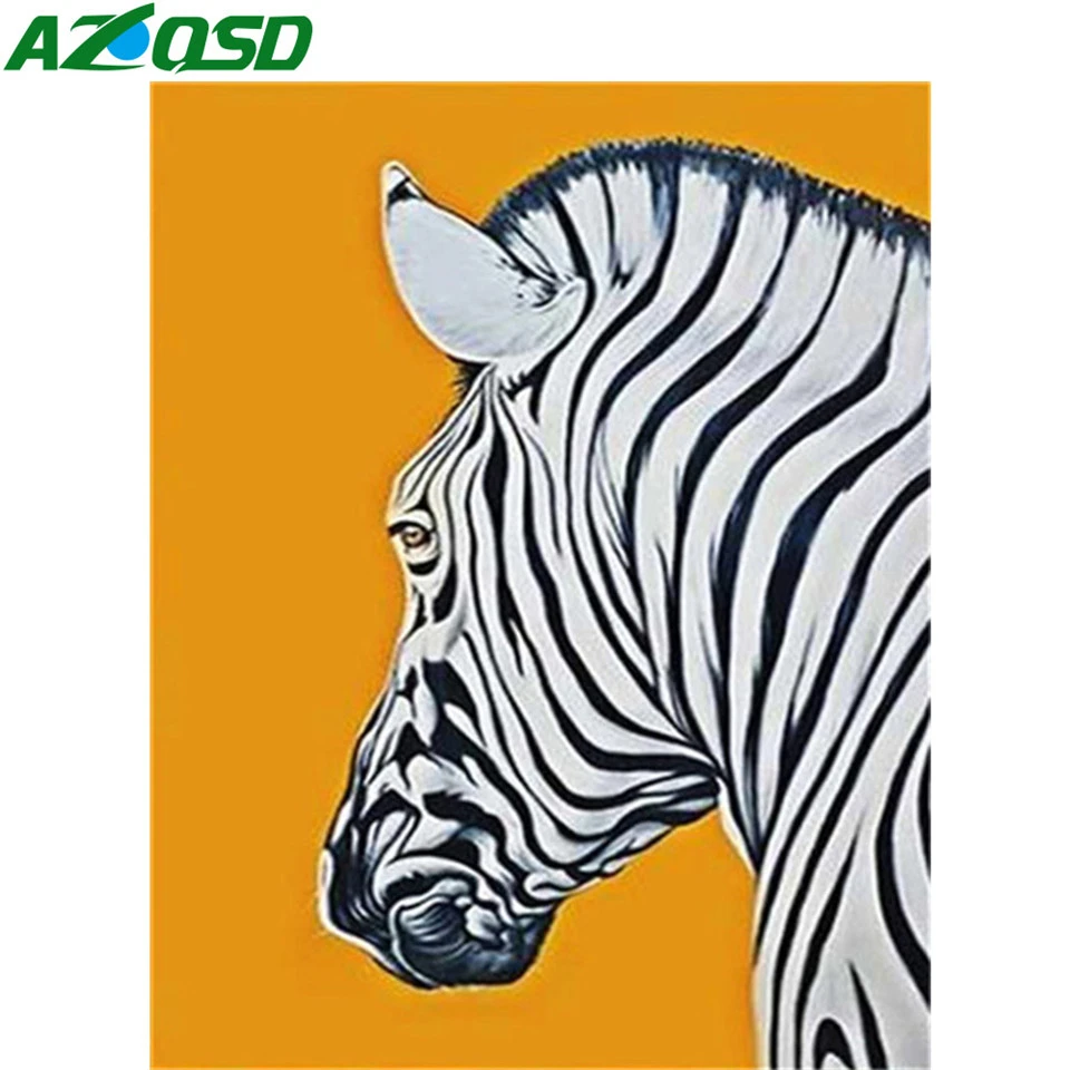 AZQSD окраска для взрослых по номерам животных DIY Unframe уникальный подарок масляная