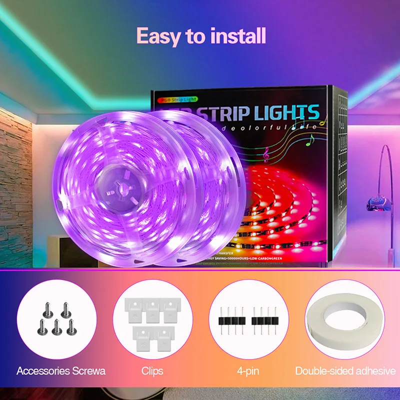 Светодиодная ленсветильник s RGB Bluetooth 5/10/15 М 5050 светодиодная лампа для комнаты
