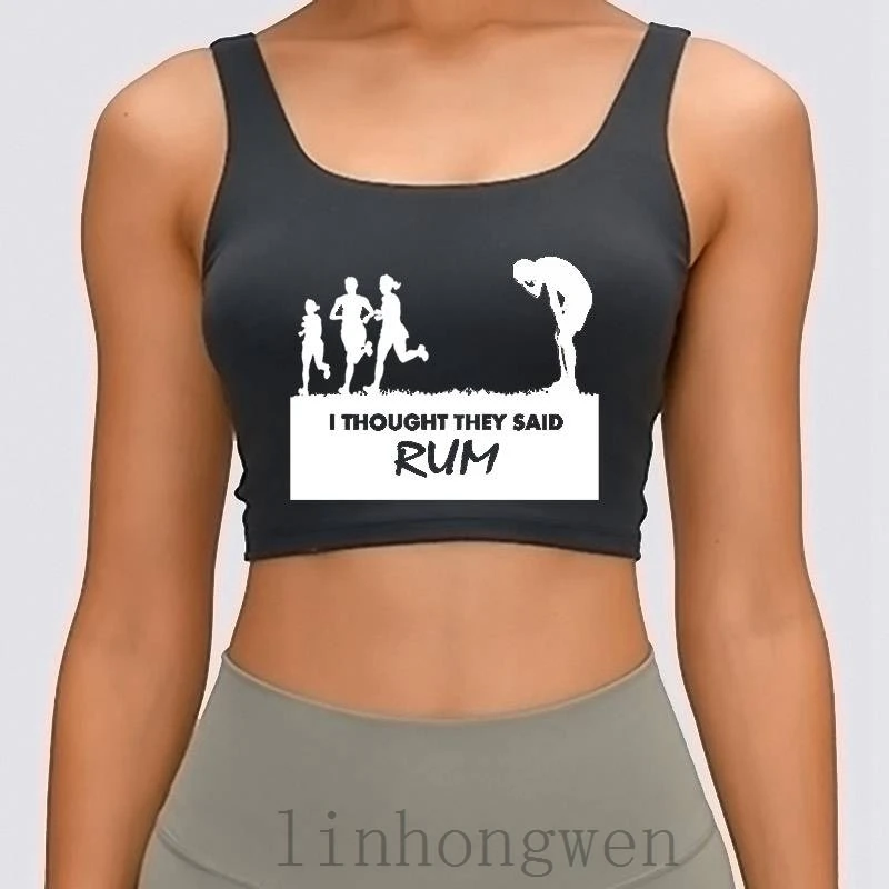 

Я думал, что они сказали ром, женский топ, знаменитый летний хлопковый топ с круглым вырезом, оригинальный необычный топ с надписью на заказ