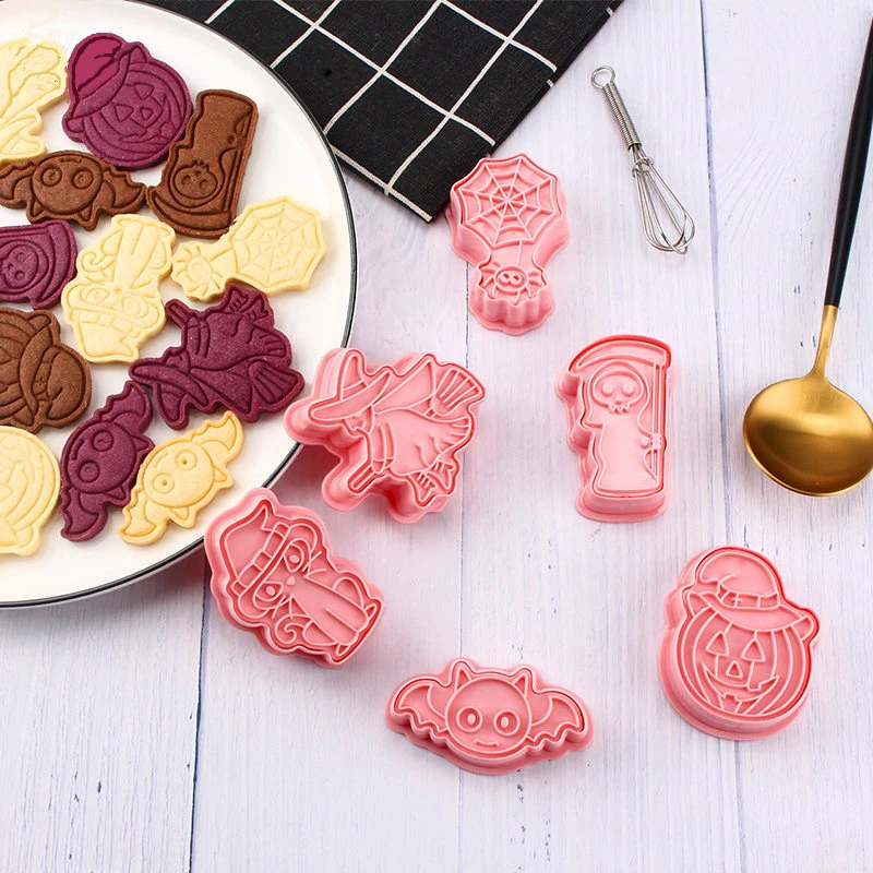 

6PC/SET Hallowe Shaped Cookie Cutter Mold 3D Biscuit Sugar craft Dessert Baking Mould Fondant Cake Decorating Tool