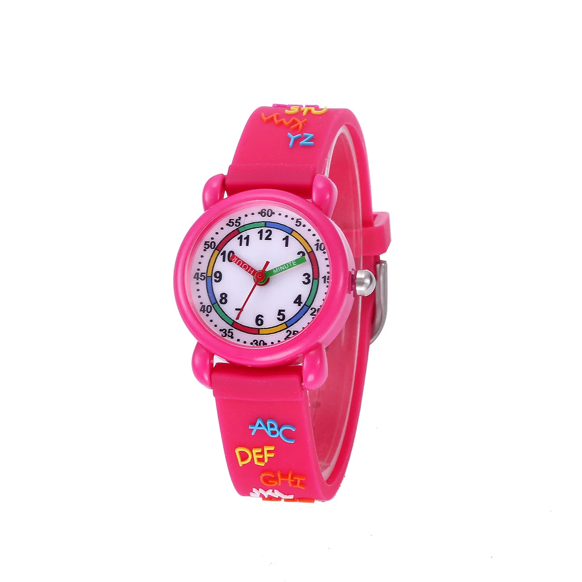 Children's Waterproof Watch 3D Cartoon Alphabet Quartz Wristwatch Colourful Students Girls Watches Gift Clock