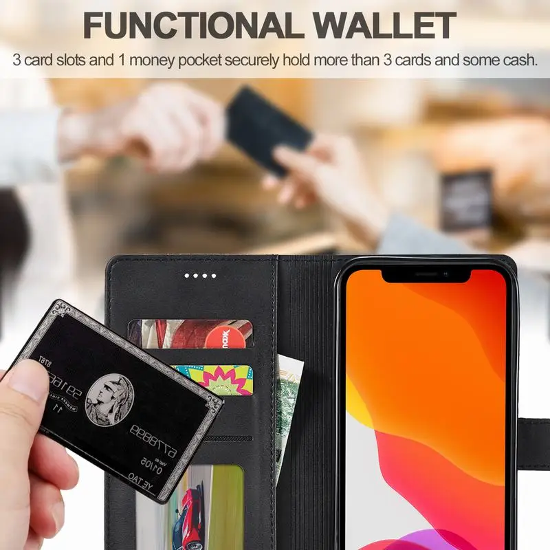 Чехол-кошелек для iPhone 13 12 Pro Max Mini 11 XS XR X SE 2020 8 7 6 6s Plus 5S 5, изготовленный из роскошной кожи, с откидной крышкой и слотом для карты.