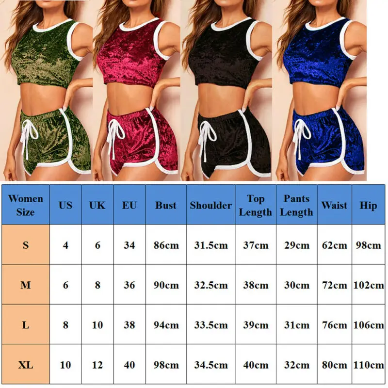 Женский мягкий облегающий пижамный комплект из дробленого бархата пикантная