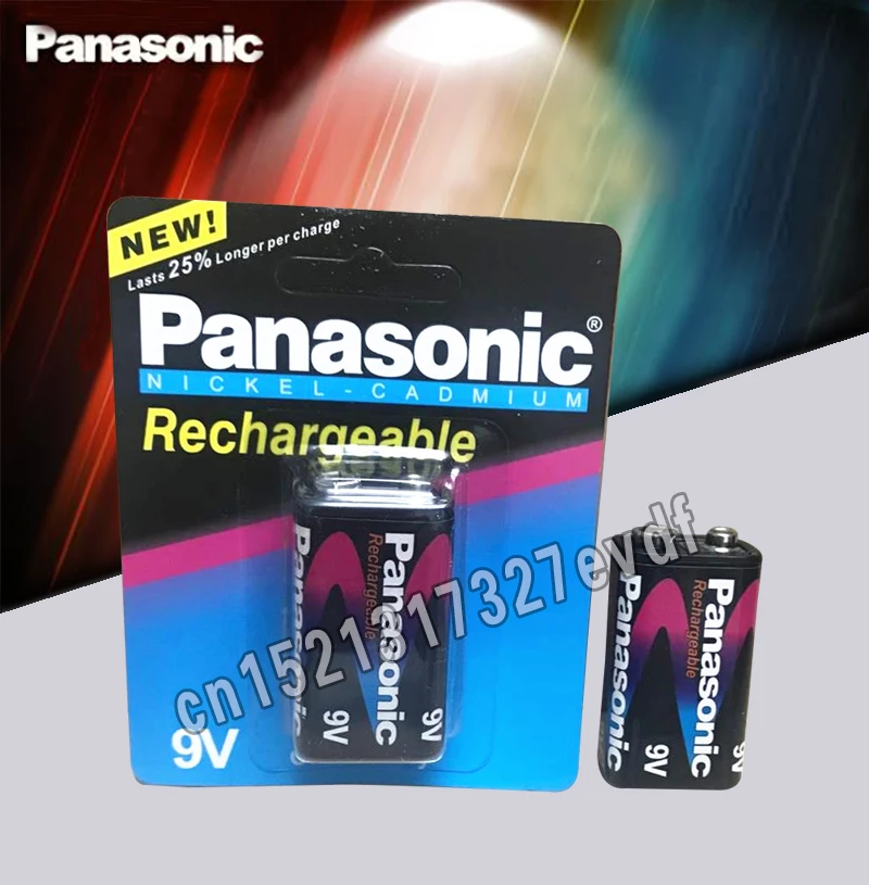 100% Новинка оригинальные аккумуляторные батареи Panasonic 9V 220mah 6F22 Ni-CD | Электроника