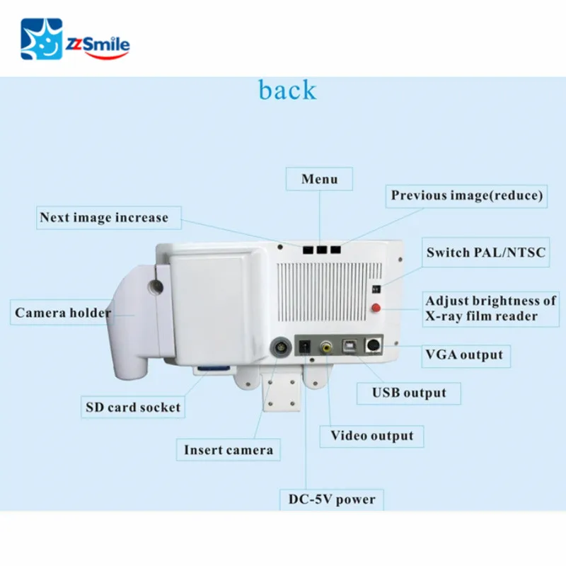 CE/FDA Approved 3-in-1 Multifunction M-168 Dental Intraoral Camera With 5" Monitor and Film Reader