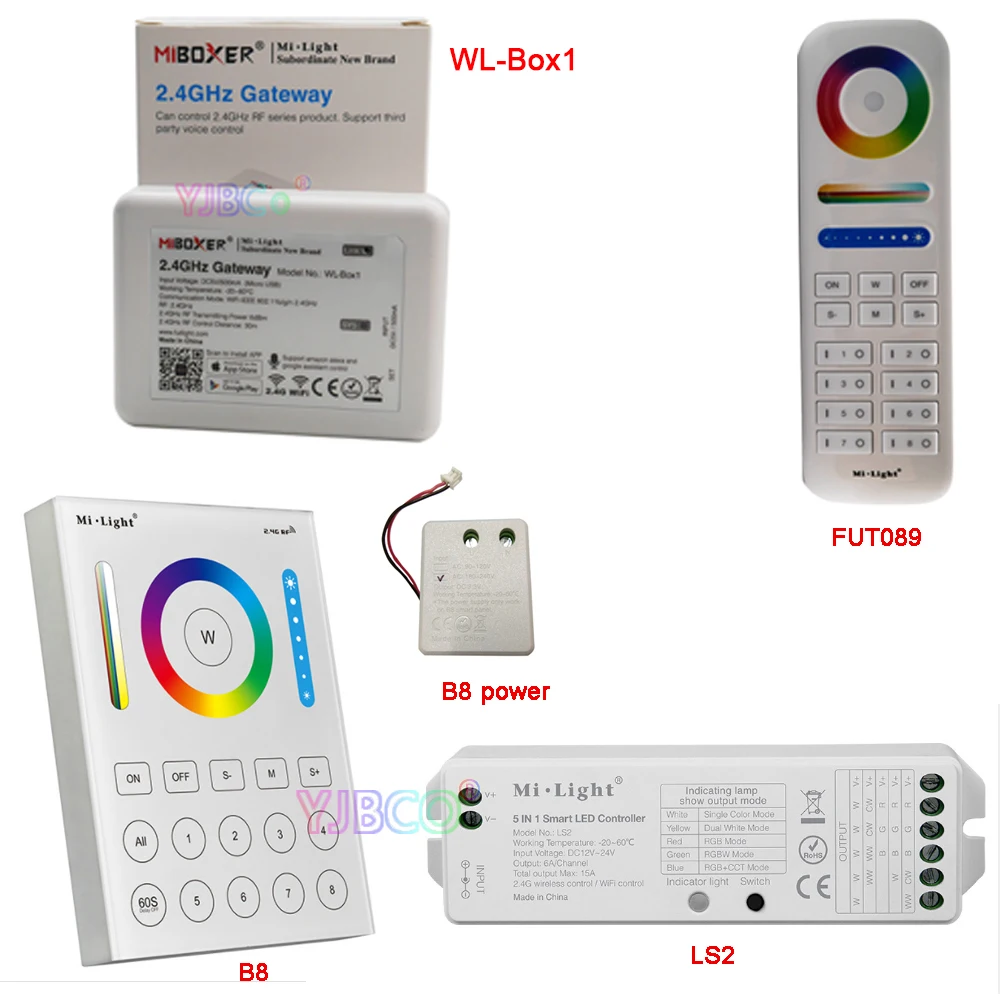 MiBOXER настенная RGB + CCT 2 4G Беспроводная 8 зонная дистанционная Сенсорная панель LS2 5 в