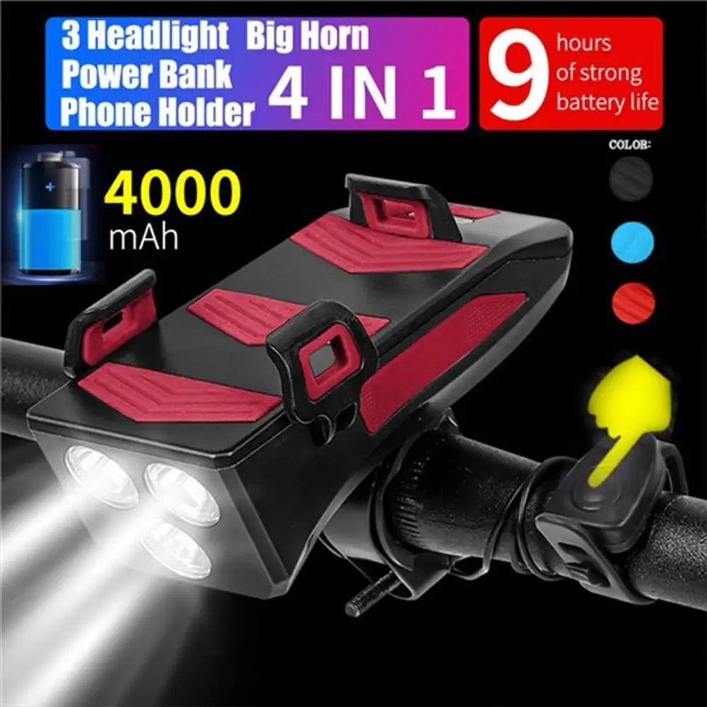 

Riding Flashlight Bicycle Light ABS Durable USB Rechargeable Bright Lights Power Bank Riding Light Portable Bike Accessories