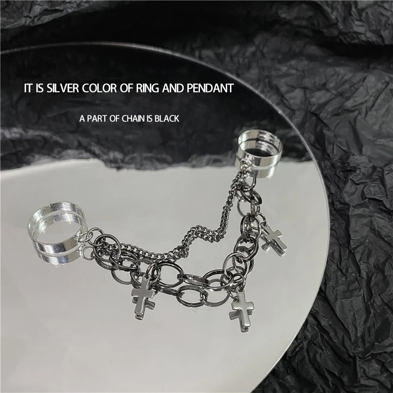 Набор женских ювелирных украшений Sindlan кольцо серебристого цвета с цепочкой и