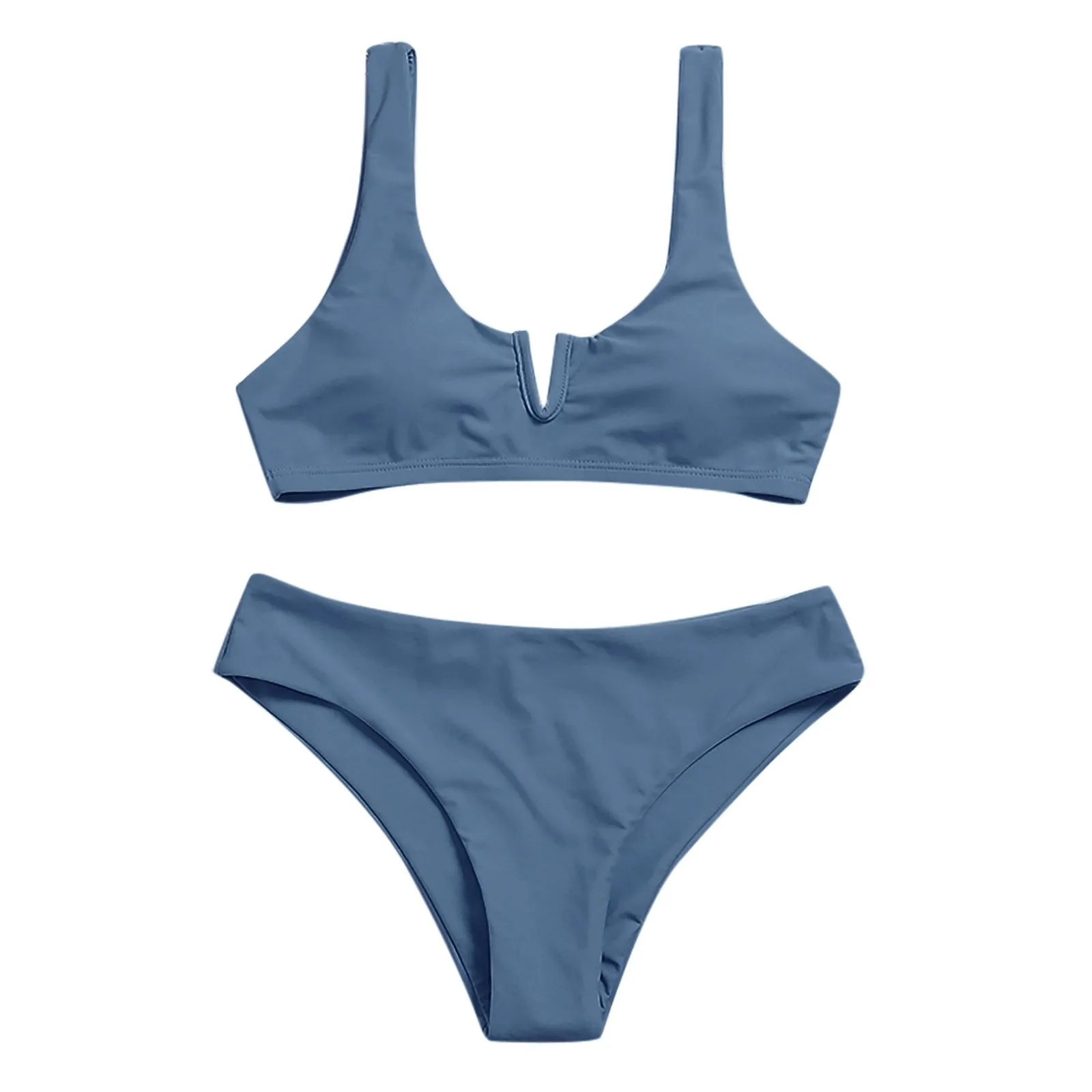 

60# Swimming Shorts 2021 Women's Sexy High Breast Contrast Gradient Split Bikini Set One Piece Swimsuit Maillot De Bain Femme