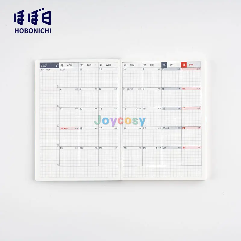HOBONICHI TECHO 2022 оригинал новый год январь года A6 Размер понедельник старт с ноутбуки
