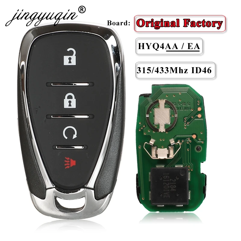 Jingyuqin 4BT полный умный дистанционный ключ 315/433 МГц ID46 для Chevrolet Cruze Malibu Camaro Equinox HYQ4AA