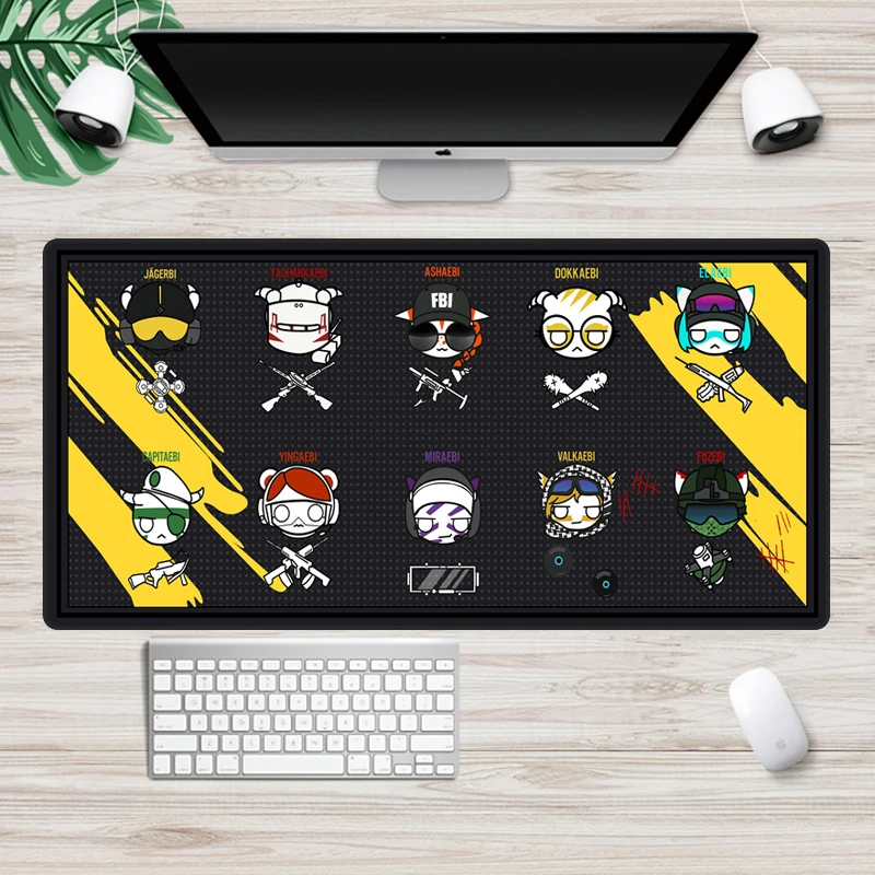 cartoon rainbow six siege mousepad gamer large 90x34cm durable super gaming mouse pad locking edge laptop notebook desk mat free global shipping