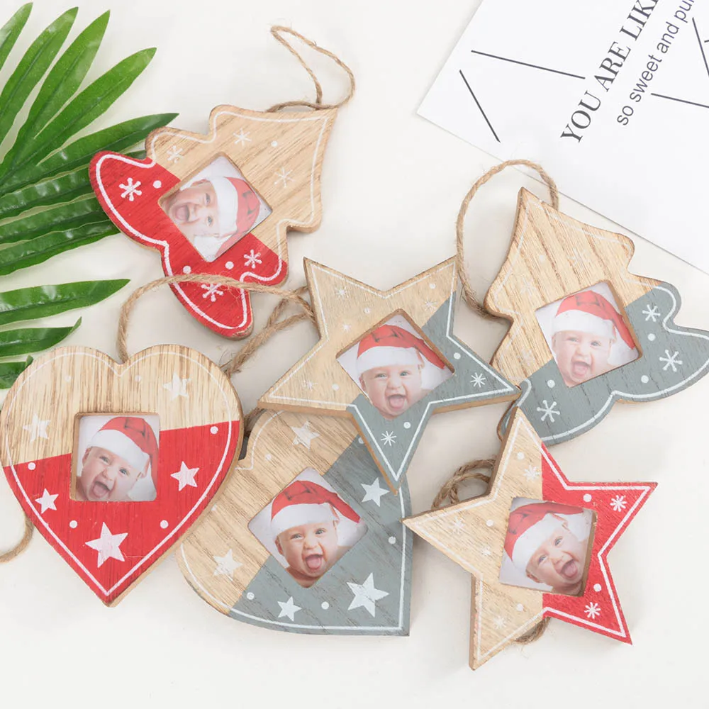 Творческий Новогодняя фоторамка подвесная Елочная игрушка декор украшения для