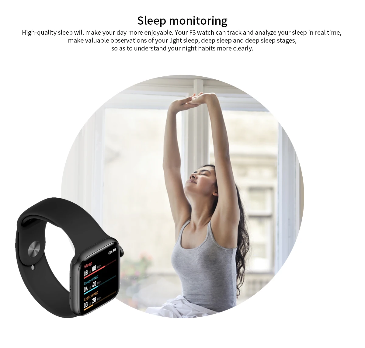 

GANDLEY F3R Smartwatch Heart Rate Sleep Monitoring IP67 Waterpoof Smart Watch IWO Men Women For Huawei Xiaomi Apple Watches