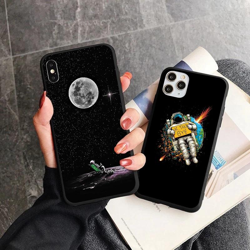 Чехол с космосом астронавтом для Huawei P30 P20 P10 Mate 20 10 Pro P Smart 2019 2021 Honor Lite 9X чехол Луной