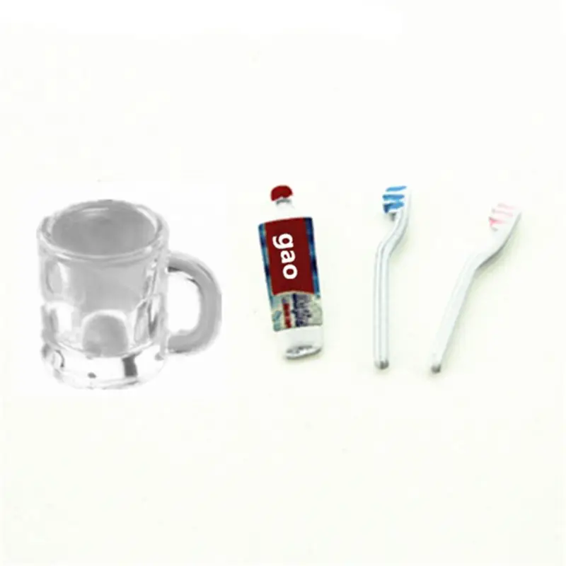 

1:12 Cute Dollhouse Miniature Mini Cup Toothpaste Toothbrush 63HE