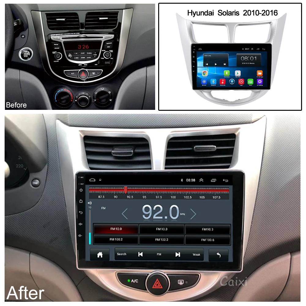 CAIXI 2 din Android 8,1 Автомагнитола для hyundai Solaris Verna 2011 2012 2013- gps навигация автомобильный мультимедийный слой