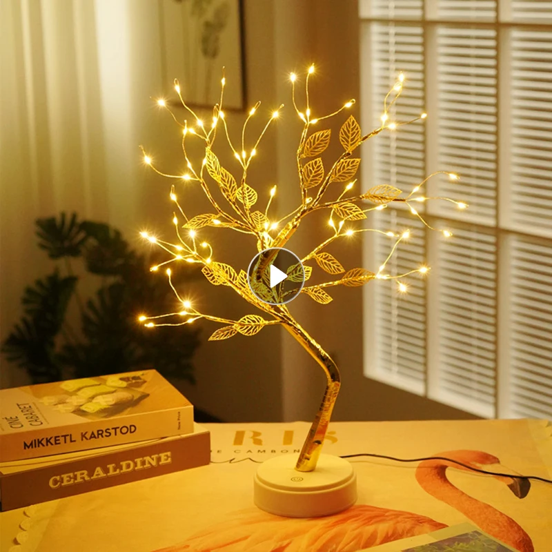 

LED Fairy Night Light LED Christmas Tree Night Lamp Battery USB Operated Bedside Study Lamp For Room Desk Holiday Lighting Decor