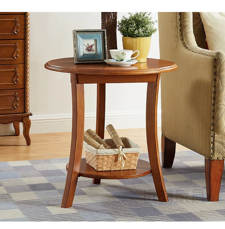 

Nordic small coffee table simple American small square square solid wood living room sofa corner table