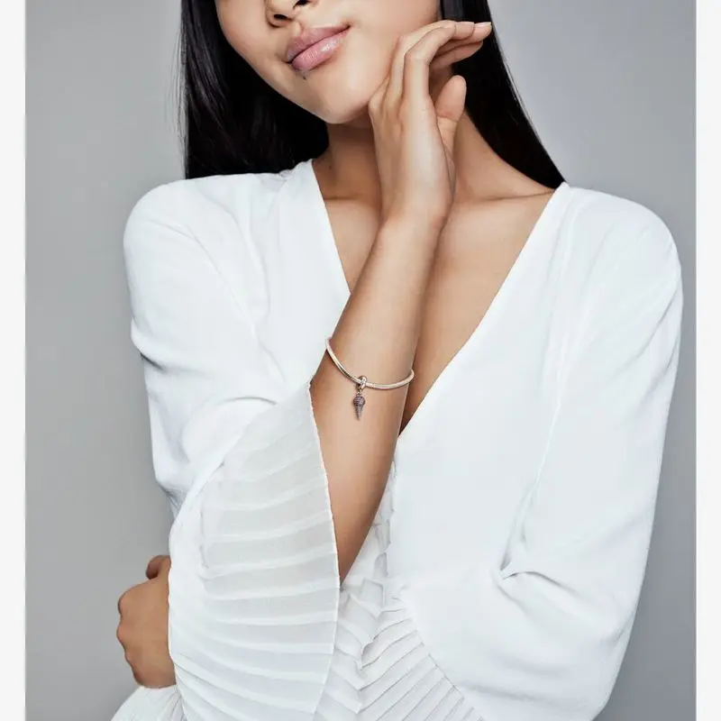 Бусины-подвески из серебра 925 пробы в виде конуса мороженого | Украшения и